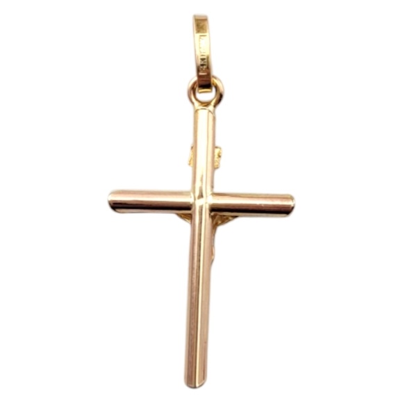 14 Karat Yellow Gold Toothpick Crucifix Pendant #20905 - Picture 6 of 10
